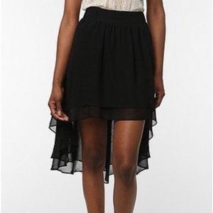 UO - Black Chiffon High-Low Skirt